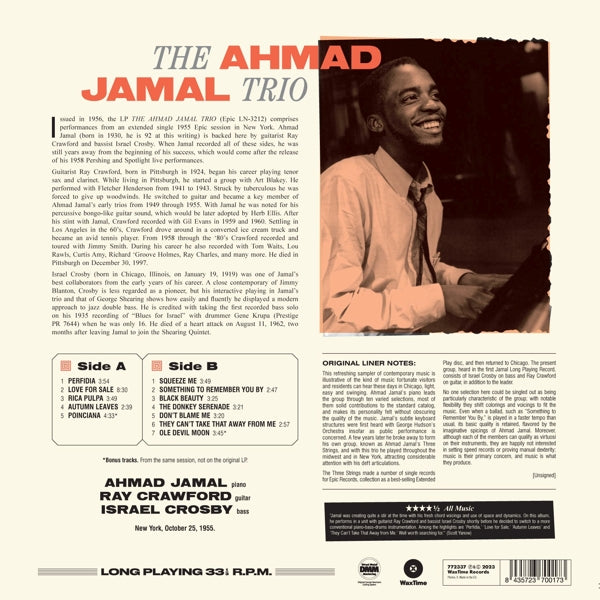 Ahmad -Trio- Jamal - Ahmad Jamal Trio (LP) Cover Arts and Media | Records on Vinyl