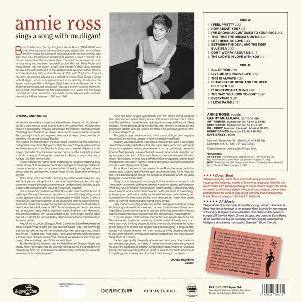 Annie Ross - Sings a Song With Mulligan (LP) Cover Arts and Media | Records on Vinyl