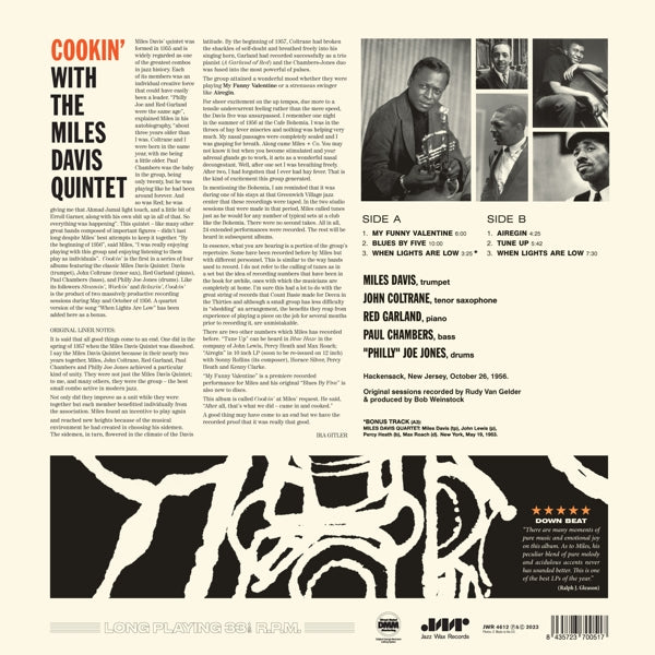 Miles Davis - Cookin' (LP) Cover Arts and Media | Records on Vinyl