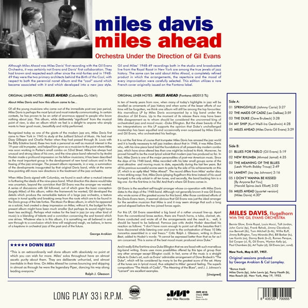 Miles Davis - Miles Ahead (LP) Cover Arts and Media | Records on Vinyl
