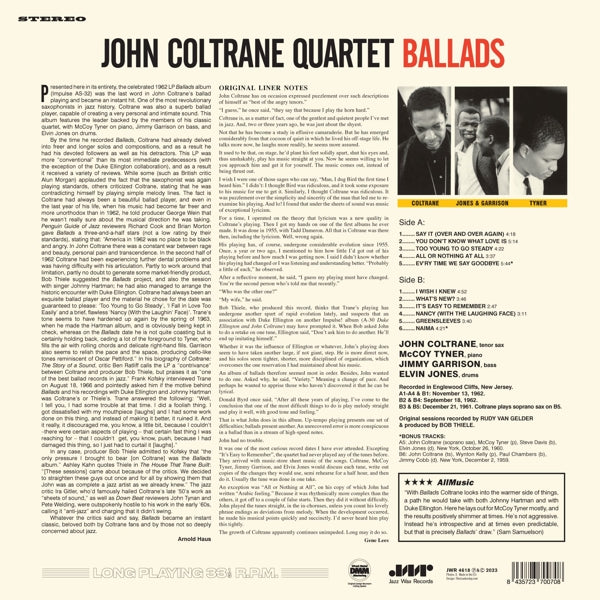 John Coltrane - Ballads (LP) Cover Arts and Media | Records on Vinyl