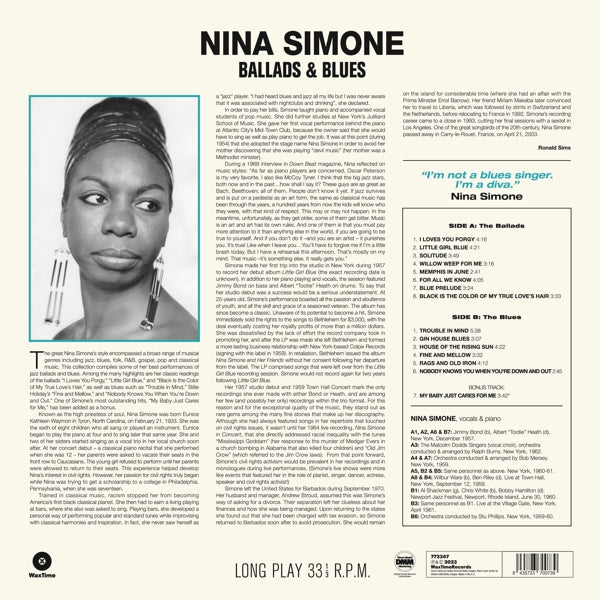 Nina Simone - Ballads an Blues (LP) Cover Arts and Media | Records on Vinyl