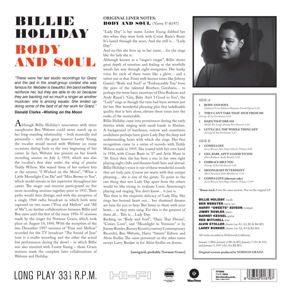  |  Vinyl LP | Billie Holiday - Body & Soul (LP) | Records on Vinyl