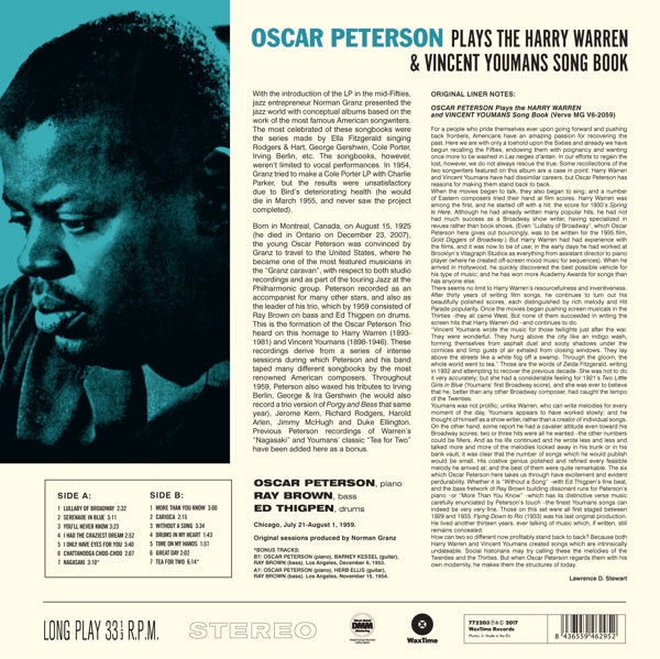  |   | Oscar Peterson - Plays the Harry Warren & Vincent Youmans Song Book (LP) | Records on Vinyl