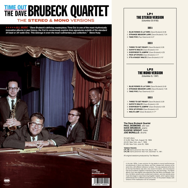 Dave Brubeck - Time Out - the Stereo & Mono Version (2 LPs) Cover Arts and Media | Records on Vinyl