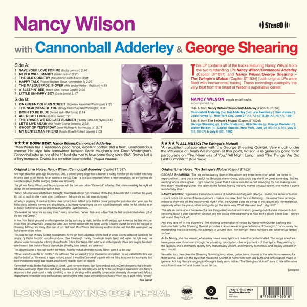 Nancy & Canonball Adderly Wilson - Nancy Wilson W/ Cannonball Adderley & George Shearing (LP) Cover Arts and Media | Records on Vinyl
