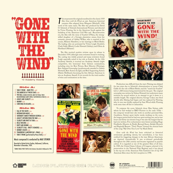  |  Vinyl LP | Max Steiner - Gone With the Wind (LP) | Records on Vinyl