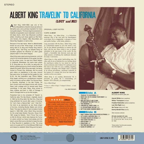 Albert King - Travelin To California (LP) Cover Arts and Media | Records on Vinyl