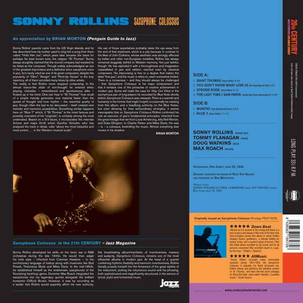 Sonny Rollins - Saxophone Colossus (LP) Cover Arts and Media | Records on Vinyl