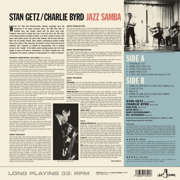 Stan & Charlie Byrd Getz - Jazz Samba (LP) Cover Arts and Media | Records on Vinyl
