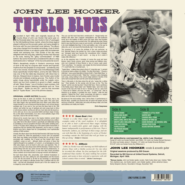 John Lee Hooker - Tupelo Blues (LP) Cover Arts and Media | Records on Vinyl