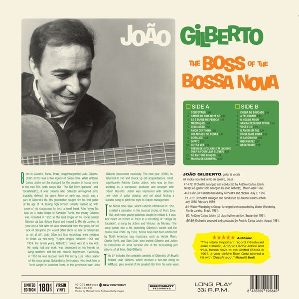 Joao Gilberto - Boss of the Bossa Nova (LP) Cover Arts and Media | Records on Vinyl