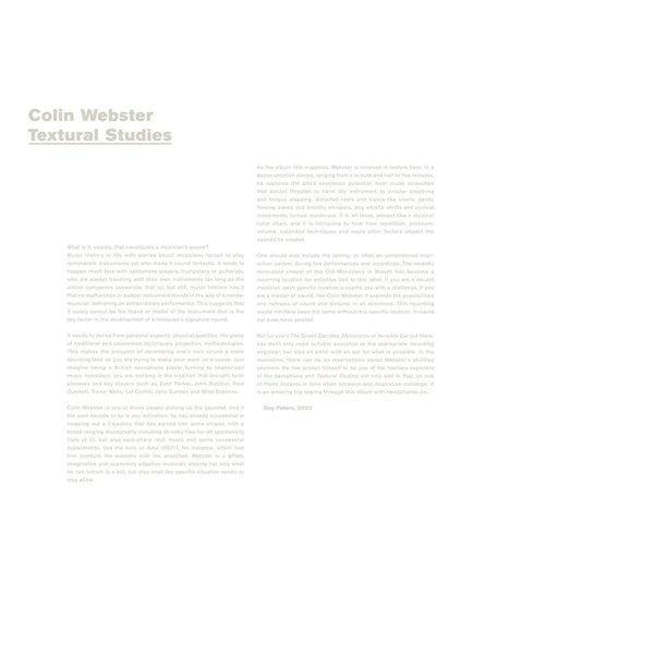  |   | Colin Webster - Textural Studies (LP) | Records on Vinyl