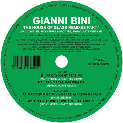 Gianni Bini - The House of Glass Remixes Part 1 (Single) Cover Arts and Media | Records on Vinyl