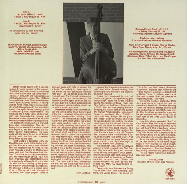 John Lindberg Quintet - Dimension 5 |  Vinyl LP | John Lindberg Quintet - Dimension 5 (LP) | Records on Vinyl