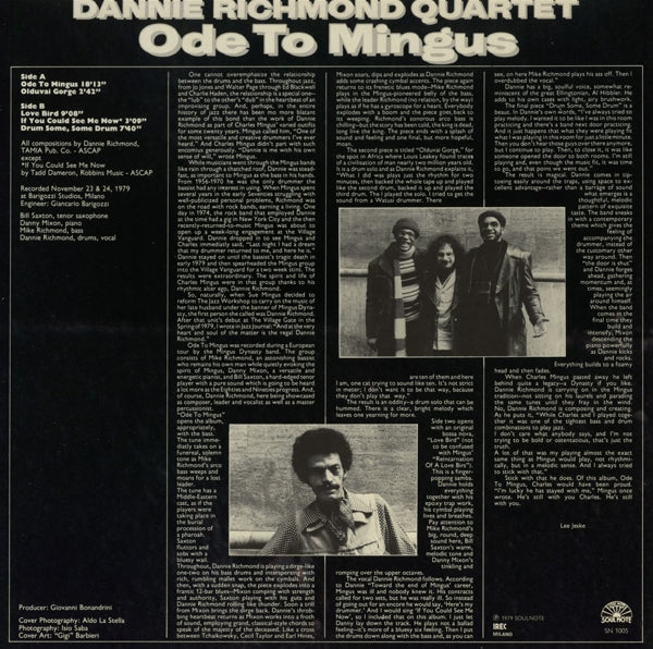 Dannie Richmond Quartet - Ode To Mingus |  Vinyl LP | Dannie Richmond Quartet - Ode To Mingus (LP) | Records on Vinyl