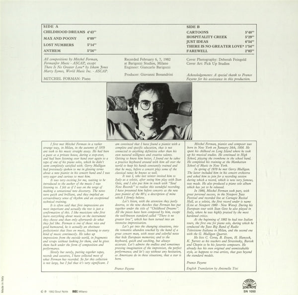 Mitchel Forman - Childhood Dreams |  Vinyl LP | Mitchel Forman - Childhood Dreams (LP) | Records on Vinyl