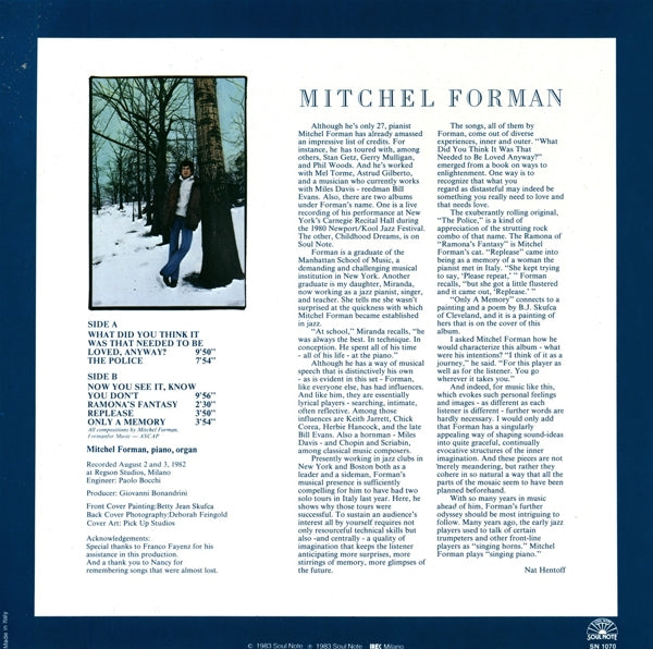 Mitchel Forman - Only A Memory |  Vinyl LP | Mitchel Forman - Only A Memory (LP) | Records on Vinyl