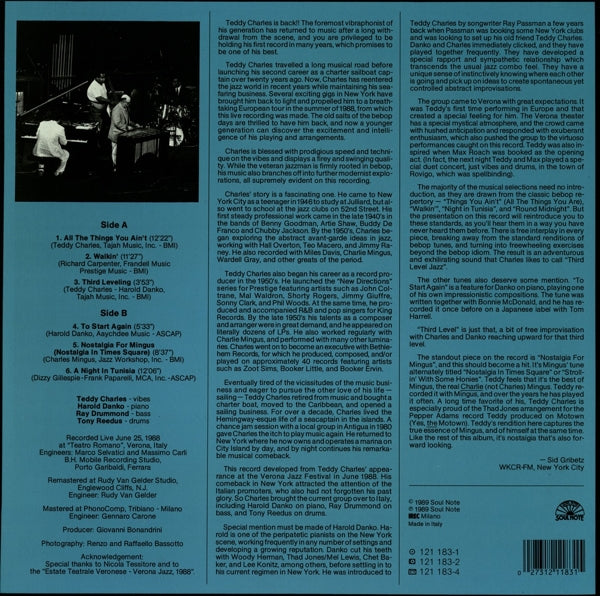Teddy Charles Quartet - Live At Verona Jazz.. |  Vinyl LP | Teddy Charles Quartet - Live At Verona Jazz.. (LP) | Records on Vinyl