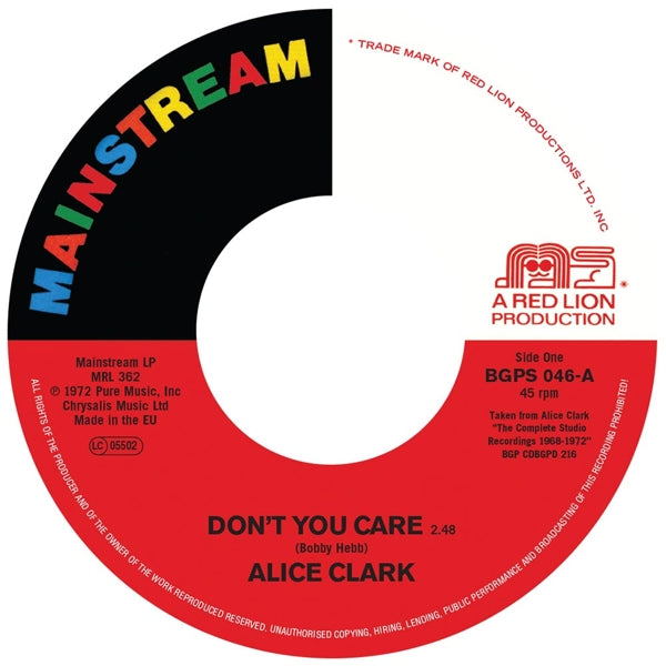  |  7" Single | Alice Clark - Don't You Care (Single) | Records on Vinyl