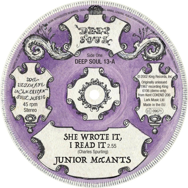 Junior/Johnny So Mccants - She Wrote It Read.. |  7" Single | Junior/Johnny So Mccants - She Wrote It Read.. (7" Single) | Records on Vinyl