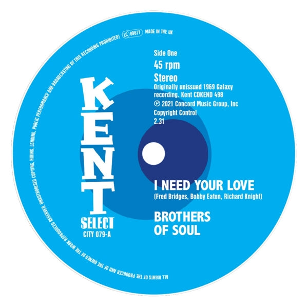  |  7" Single | Brothers of Soul - I Need Your Love (Single) | Records on Vinyl