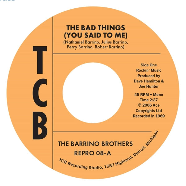  |  7" Single | Barrino Brothers - Bad Things (You Said To Me) (Single) | Records on Vinyl