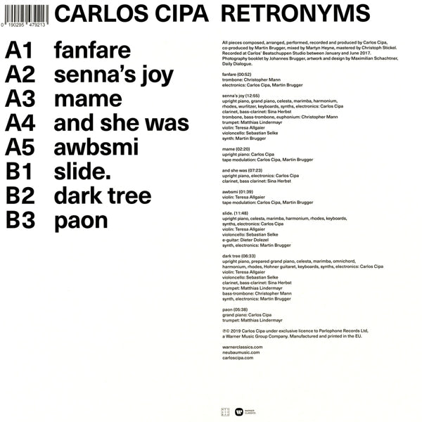 Carlos Cipa - Retronyms |  Vinyl LP | Carlos Cipa - Retronyms (LP) | Records on Vinyl