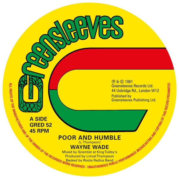 Wayne Wade - Poor And Humble |  12" Single | Wayne Wade - Poor And Humble (12" Single) | Records on Vinyl