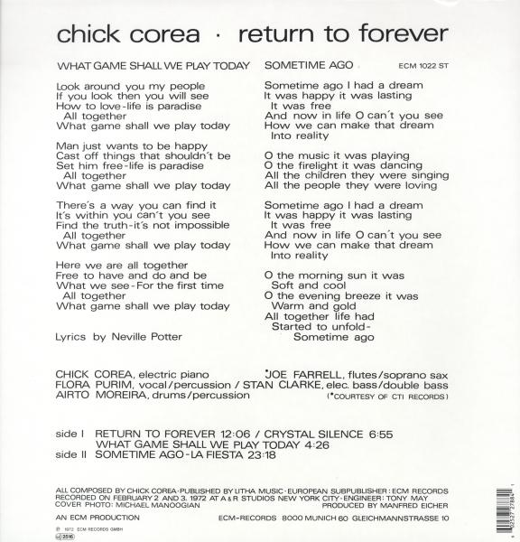 Chick Corea - Return To Forever |  Vinyl LP | Chick Corea - Return To Forever (LP) | Records on Vinyl