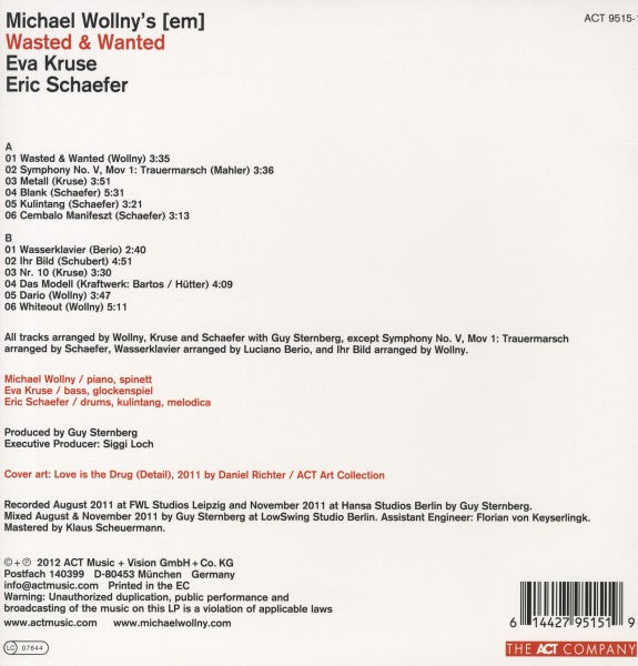 Wollny/Kruse/Schaefer - Wasted & Wanted |  Vinyl LP | Wollny/Kruse/Schaefer - Wasted & Wanted (2 LPs) | Records on Vinyl