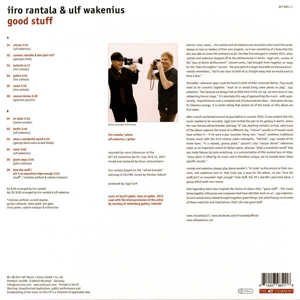 Iiro/Ulf Wakenius Rantala - Good Stuff  |  Vinyl LP | Iiro/Ulf Wakenius Rantala - Good Stuff  (LP) | Records on Vinyl
