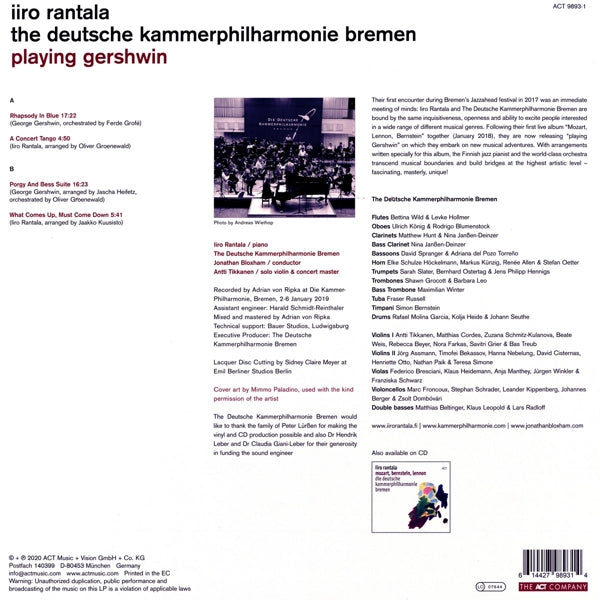 Iiro Rantala - Playing Gershwin |  Vinyl LP | Iiro Rantala - Playing Gershwin (LP) | Records on Vinyl