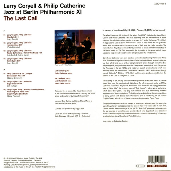 Larry Coryell & Philip C - Jazz At Berlin Philharmon |  Vinyl LP | Larry Coryell & Philip Catherine - Jazz At Berlin Philharmon (LP) | Records on Vinyl