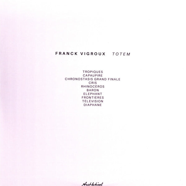 Franck Vigroux - Totem |  Vinyl LP | Franck Vigroux - Totem (LP) | Records on Vinyl