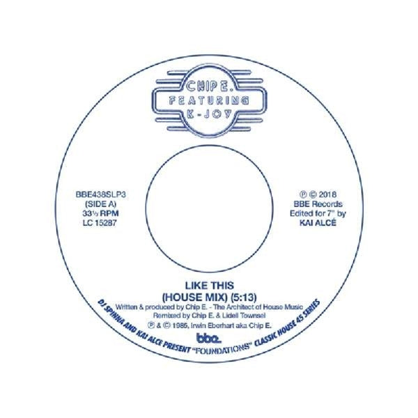  |  7" Single | Chip E Ft. Joy - Like This (House Mix) (Single) | Records on Vinyl