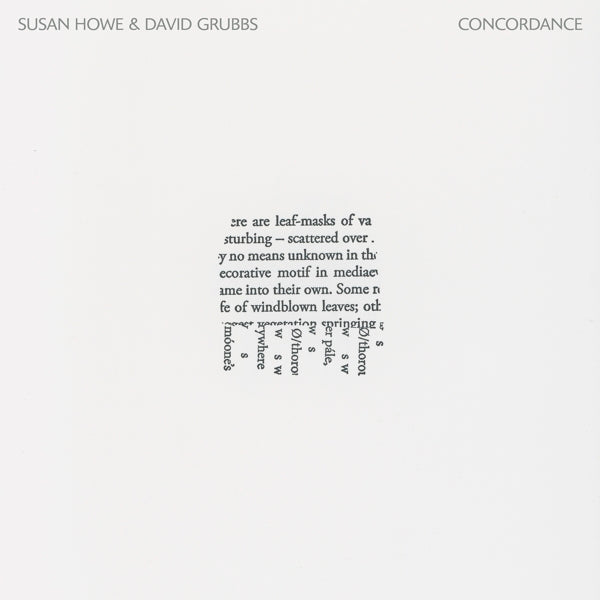 Susan Howe & David Grubb - Concordance |  Vinyl LP | Susan Howe & David Grubb - Concordance (LP) | Records on Vinyl