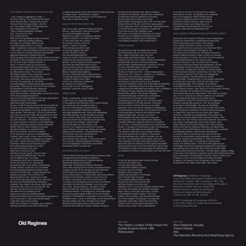  |  Vinyl LP | Matthew Friedberger - Old Regimes (LP) | Records on Vinyl