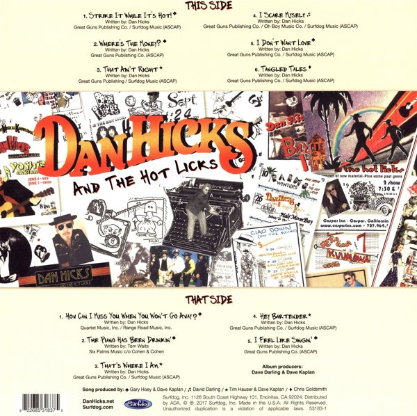 Dan Hicks & The Hot Lick - I Feel Like Singin' |  Vinyl LP | Dan Hicks & The Hot Lick - I Feel Like Singin' (LP) | Records on Vinyl