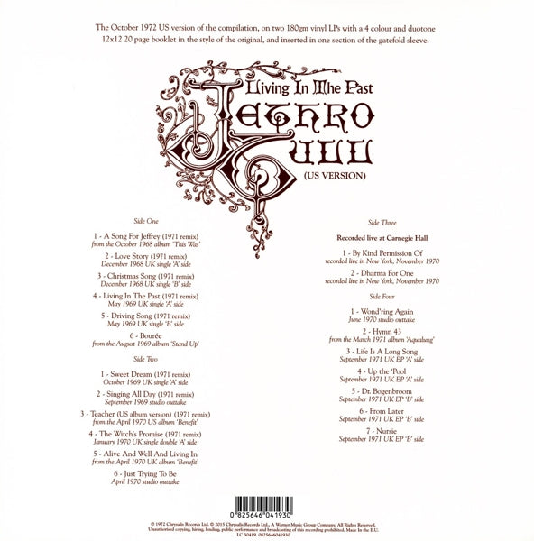 Jethro Tull - Living In The Past |  Vinyl LP | Jethro Tull - Living In The Past (2 LPs) | Records on Vinyl