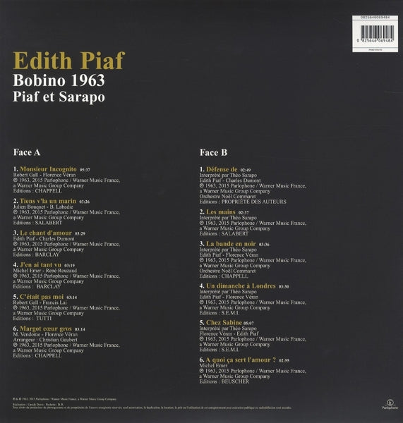 Edith Piaf - Bobino 1963 Piaf Et.. |  Vinyl LP | Edith Piaf - Bobino 1963 Piaf Et.. (LP) | Records on Vinyl
