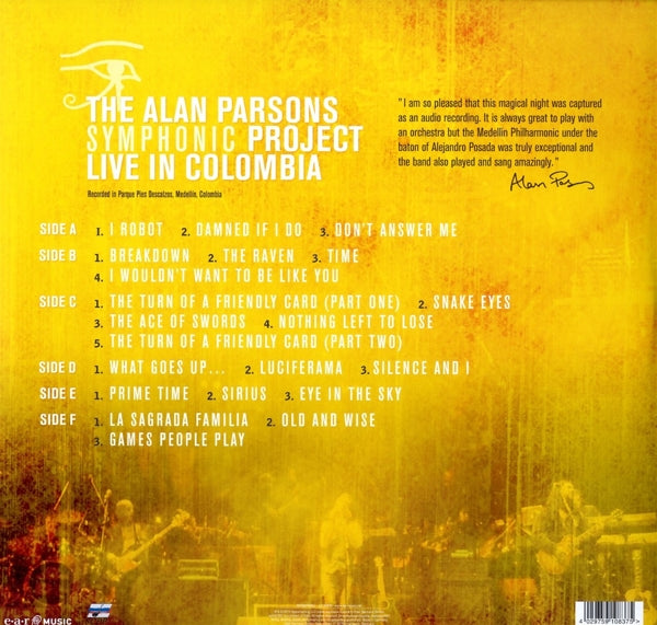 Alan Parsons Symphonic - Live In Colombia |  Vinyl LP | Alan Parsons Symphonic - Live In Colombia (3 LPs) | Records on Vinyl