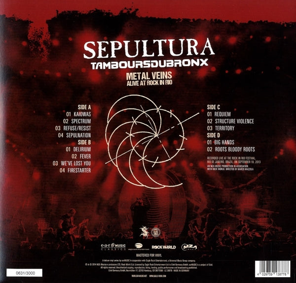 Sepultura With Les Tambou - Metal Vein (Alive  At.. |  Vinyl LP | Sepultura With Les Tambours - Metal Vein (Alive  At.. (2 LPs) | Records on Vinyl