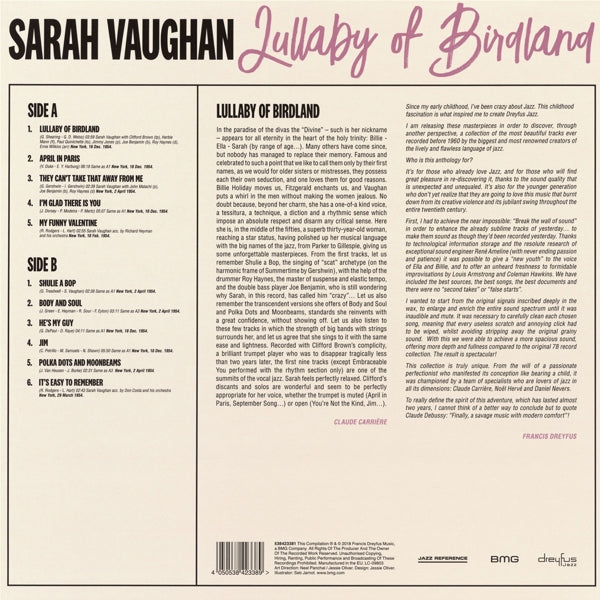 Sarah Vaughan - Lullaby Of Birdland |  Vinyl LP | Sarah Vaughan - Lullaby Of Birdland (LP) | Records on Vinyl