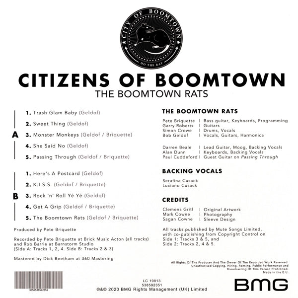 Boomtown Rats - Citizens Of Boomtown |  Vinyl LP | Boomtown Rats - Citizens Of Boomtown (LP) | Records on Vinyl