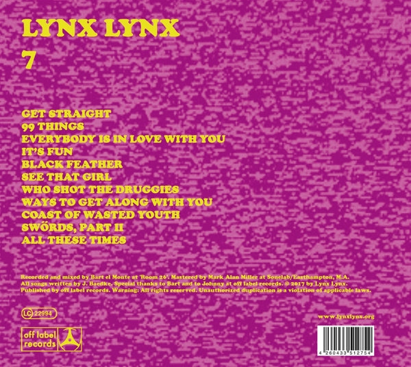 Lynx Lynx - 7 |  7" Single | Lynx Lynx - 7 (7" Single) | Records on Vinyl