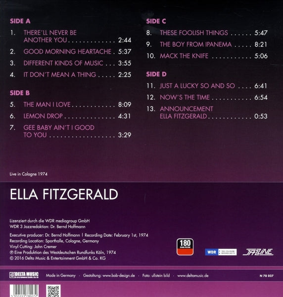 Ella Fitzgerald - Live In Cologne 1974 |  Vinyl LP | Ella Fitzgerald - Live In Cologne 1974 (2 LPs) | Records on Vinyl