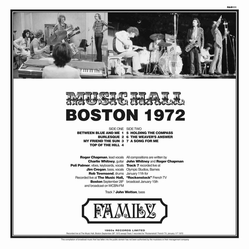  |  Vinyl LP | Family - Boston Music Hall 1972 (LP) | Records on Vinyl