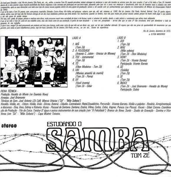Tom Ze - Estudando O Samba |  Vinyl LP | Tom Ze - Estudando O Samba (LP) | Records on Vinyl