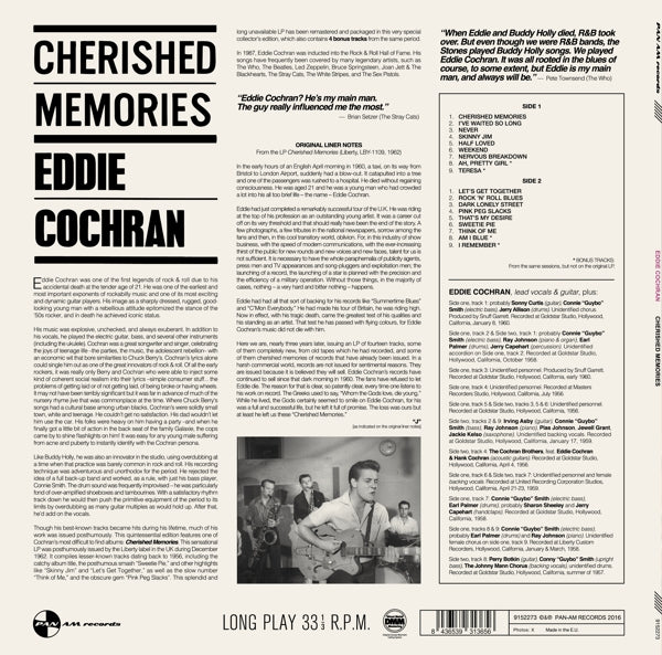 Eddie Cochran - Cherished Memories  |  Vinyl LP | Eddie Cochran - Cherished Memories  (LP) | Records on Vinyl